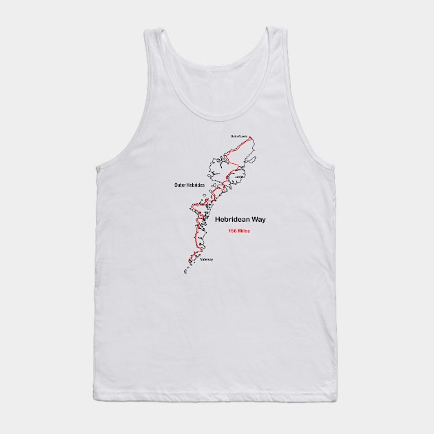 Route Map of the Hebridean Way in Scotland Tank Top by numpdog